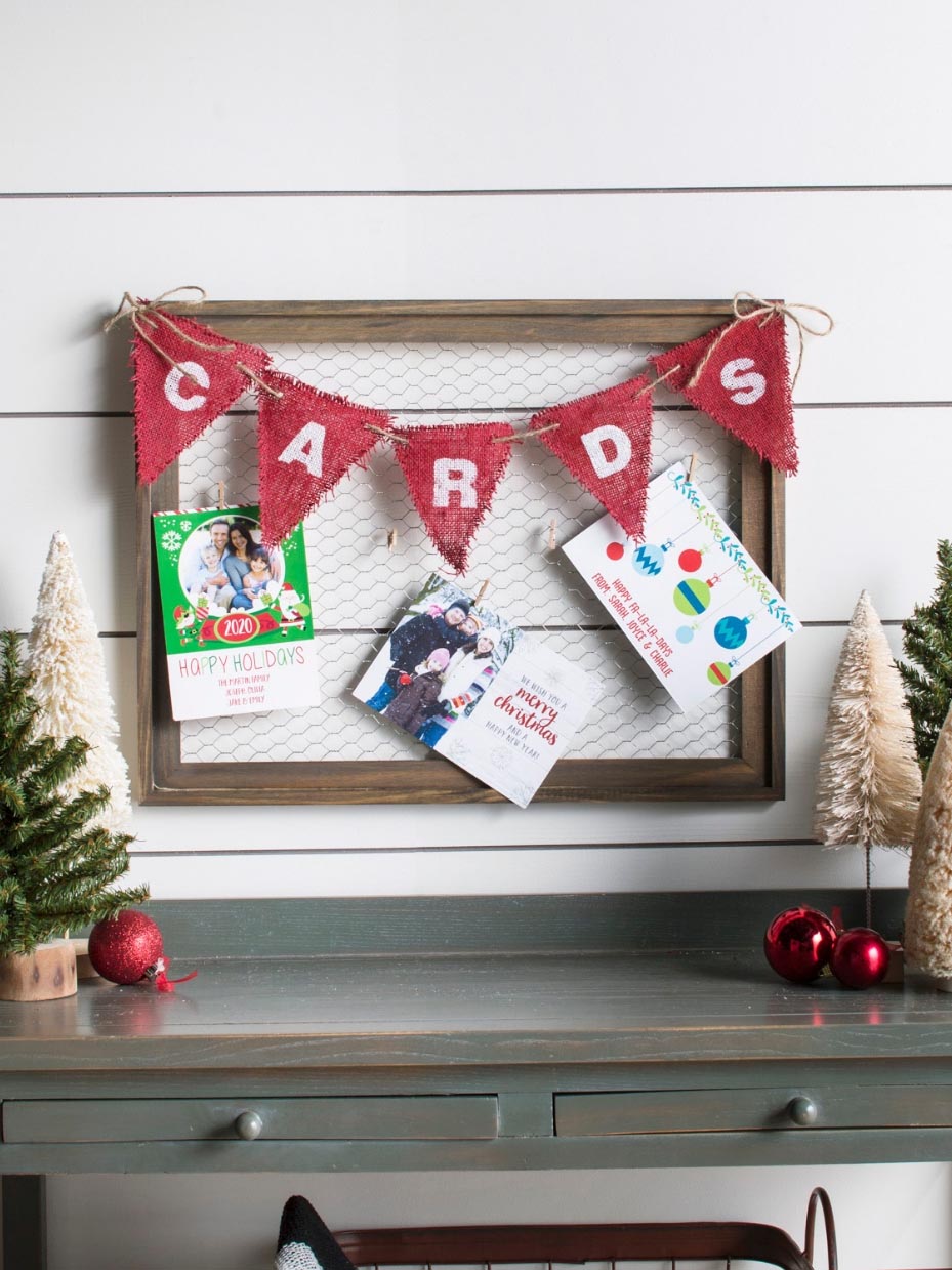 DIY Farmhouse Christmas Card Holder