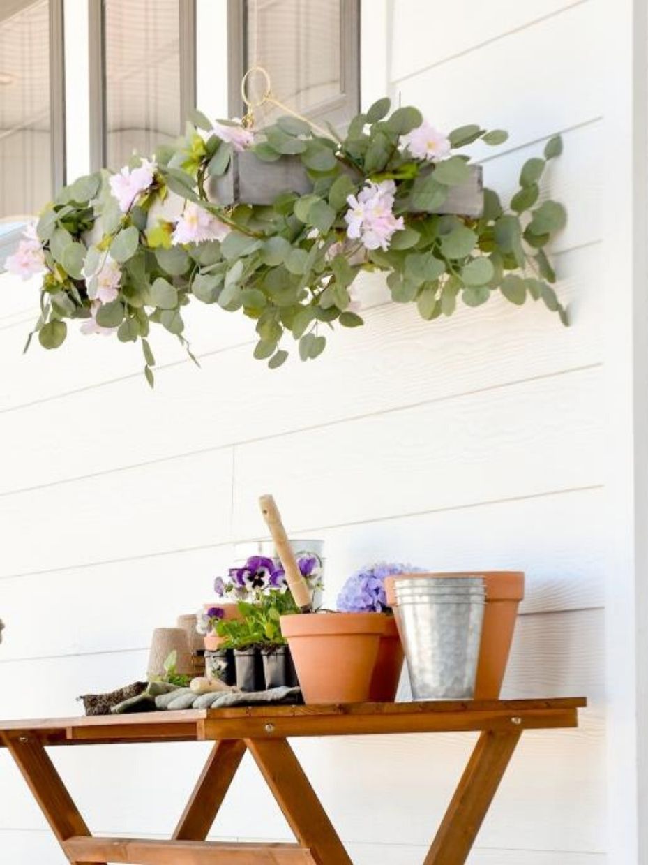 Farmhouse DIY Floral Chandelier