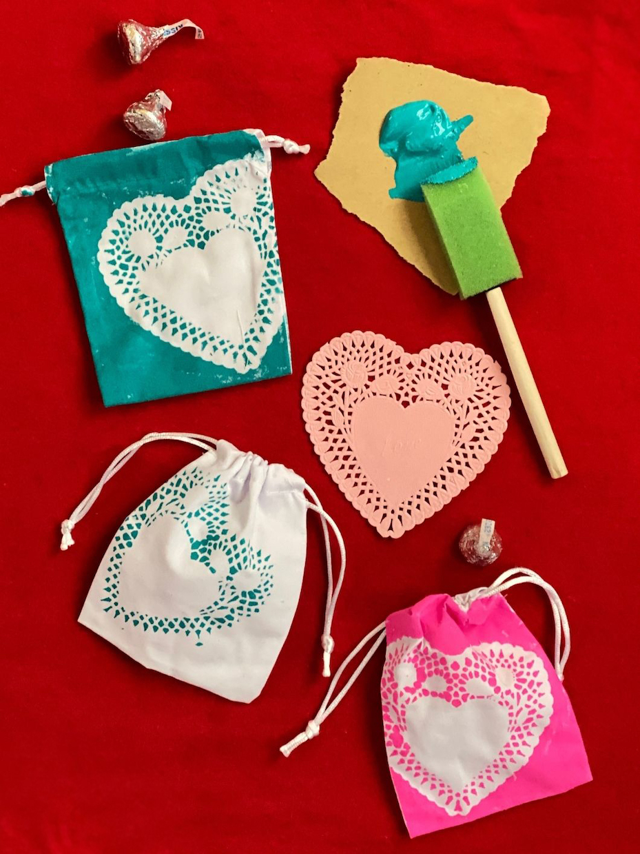 Heart Doily Valentine Gift Bags