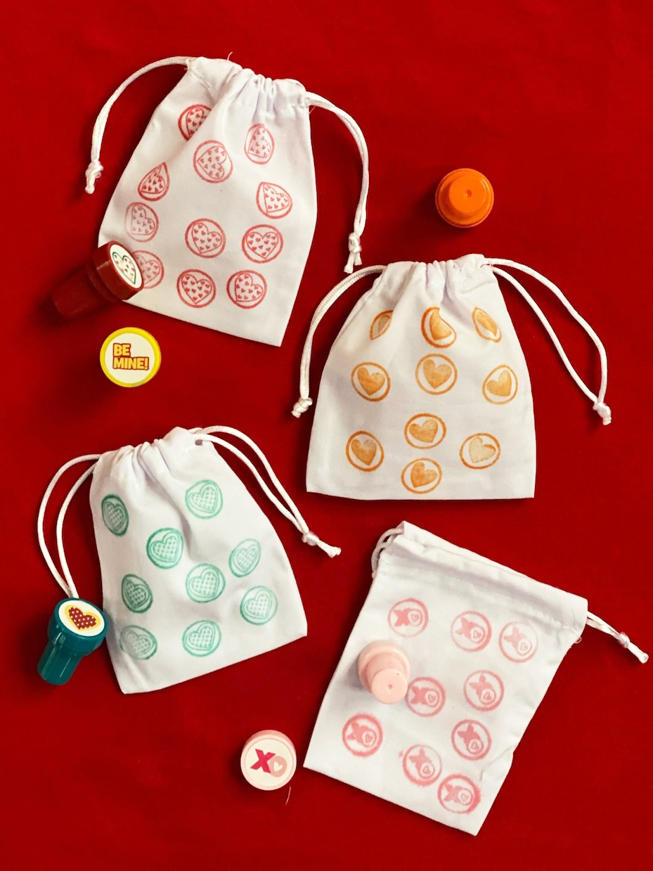 Stamped Valentine Gift Bags