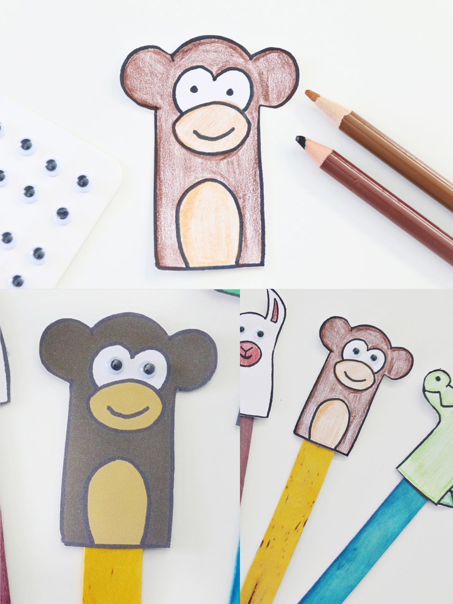 5 Animal Popsicle Stick Puppet Printables | Fun365