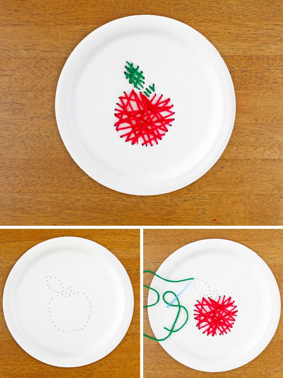 Apple Paper Plate Weaving