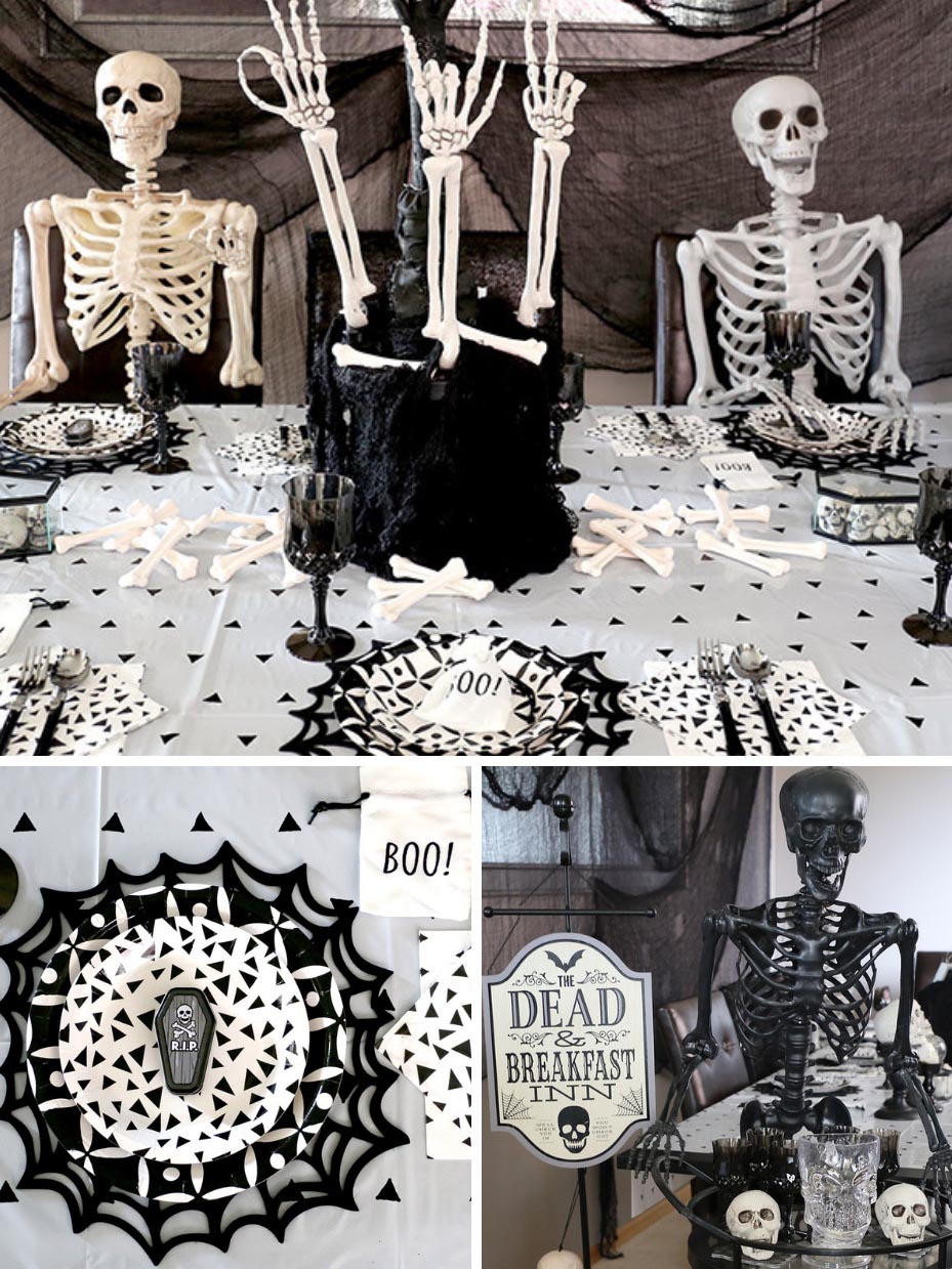 Happy Halloween Scatters Glass Party Table Decorations Spiders Bats Bones 