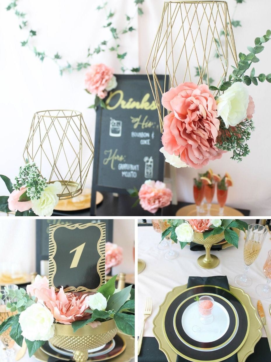 Black, Pink and Gold Wedding