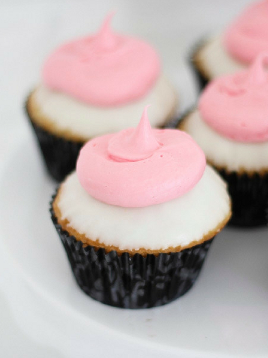 White Chocolate + Strawberry Cupcake