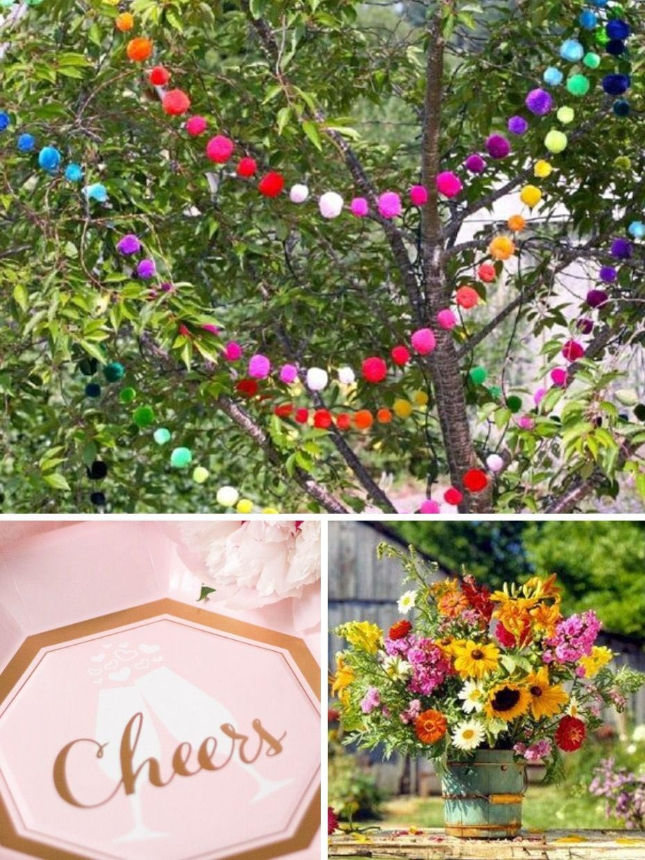 Bright Garden Wedding Design Board and Color Palette