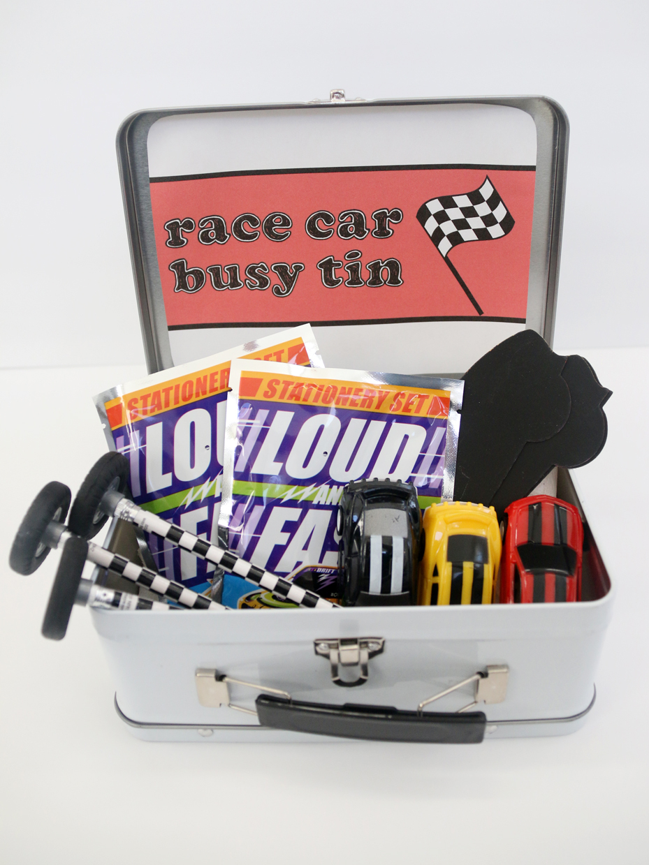 Race Car Busy Tin