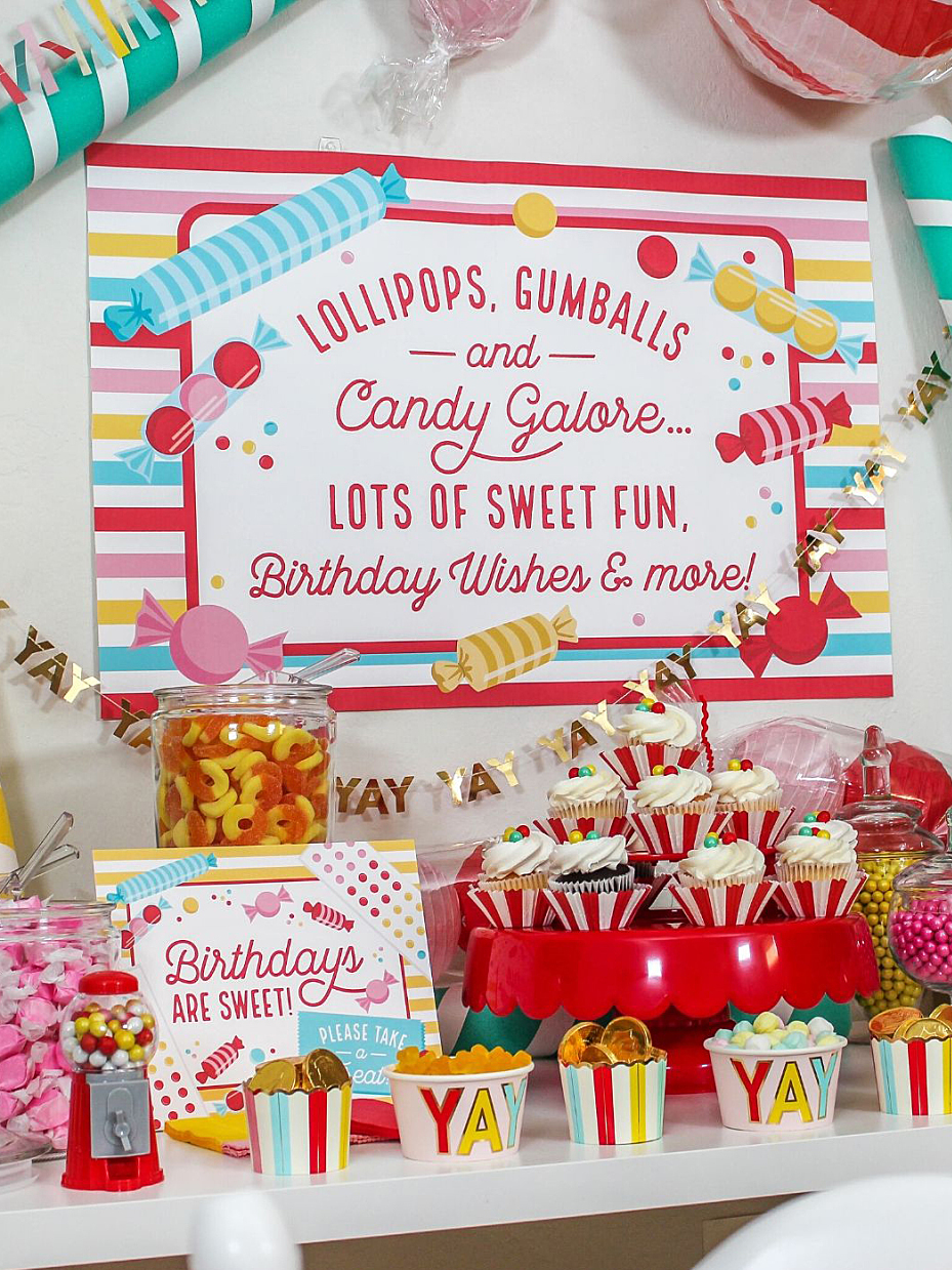 Candy Themed Birthday Party Printables | Fun365