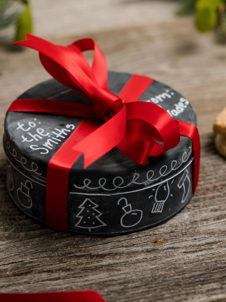Chalkboard Cookie Tin Gift Packaging