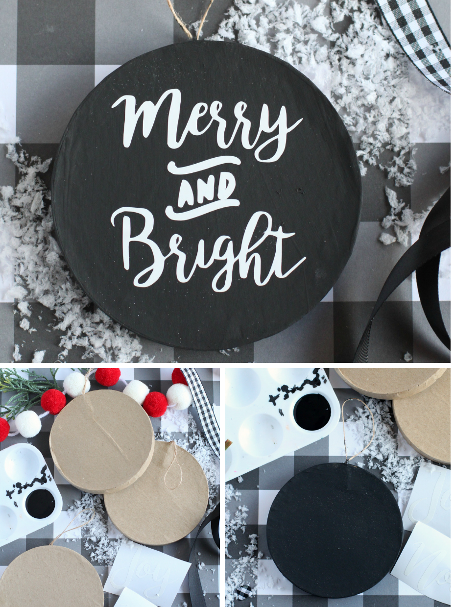 Chalkboard Inspired Message Ornaments