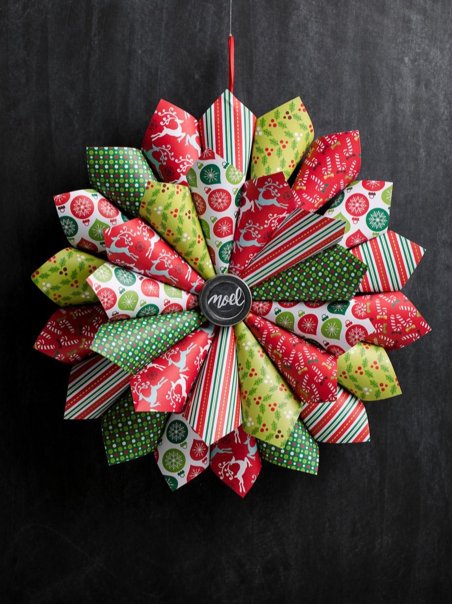 Christmas Paper Cone Wreath