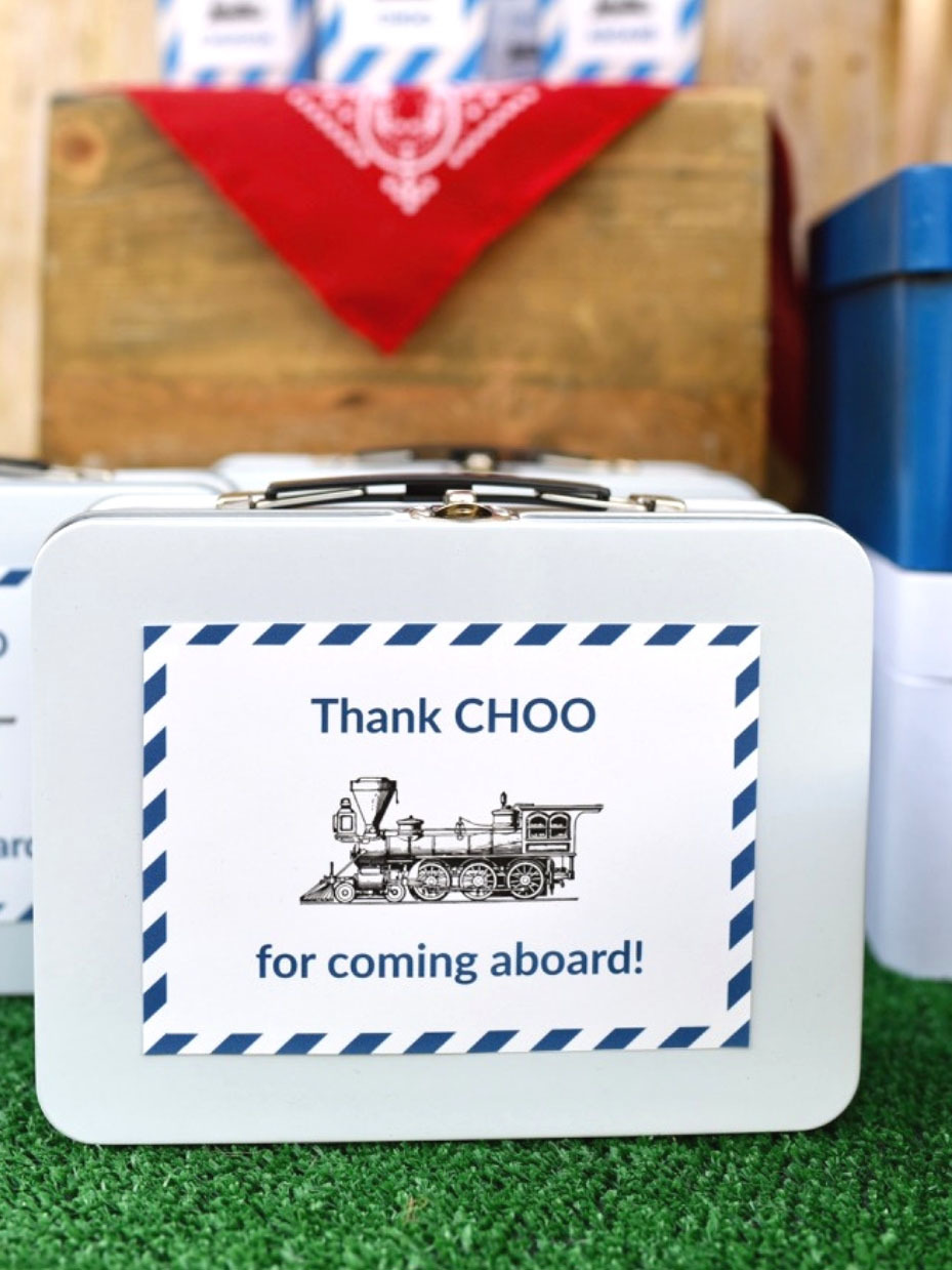 Train Lunch Box Favor Labels