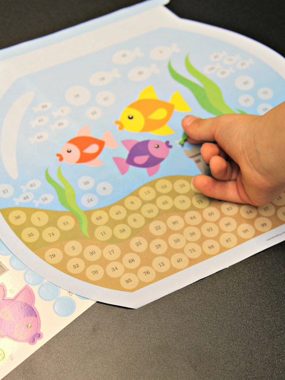 Count to 100 Fishbowl Sticker Scenes
