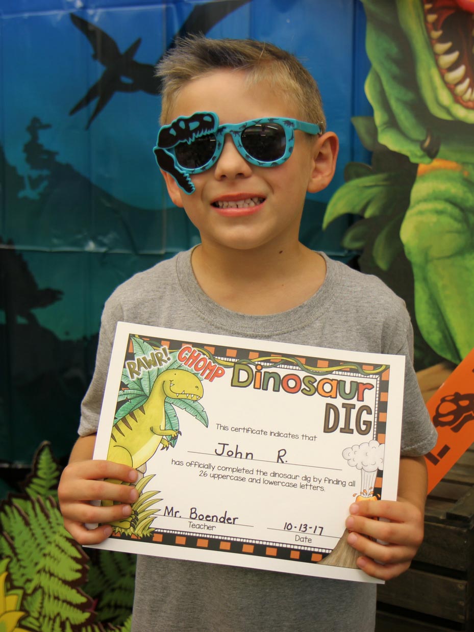 Dinosaur Dig: Free Letter Certificate