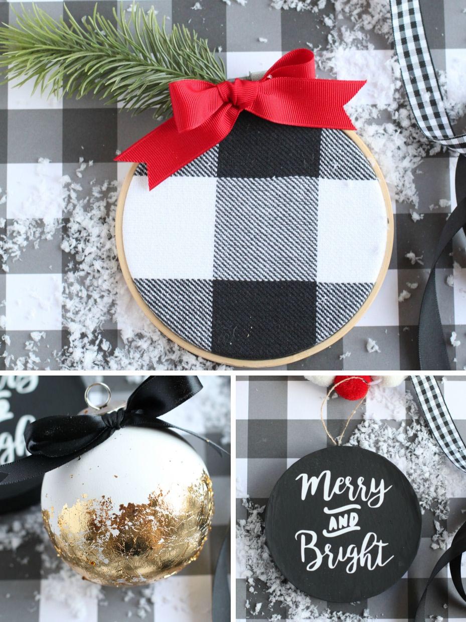 5 DIY Christmas Ornaments for Black and White Christmas Tree