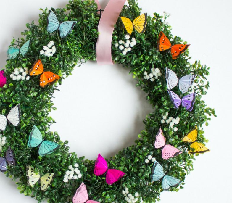 Boxwood Butterfly Wreath