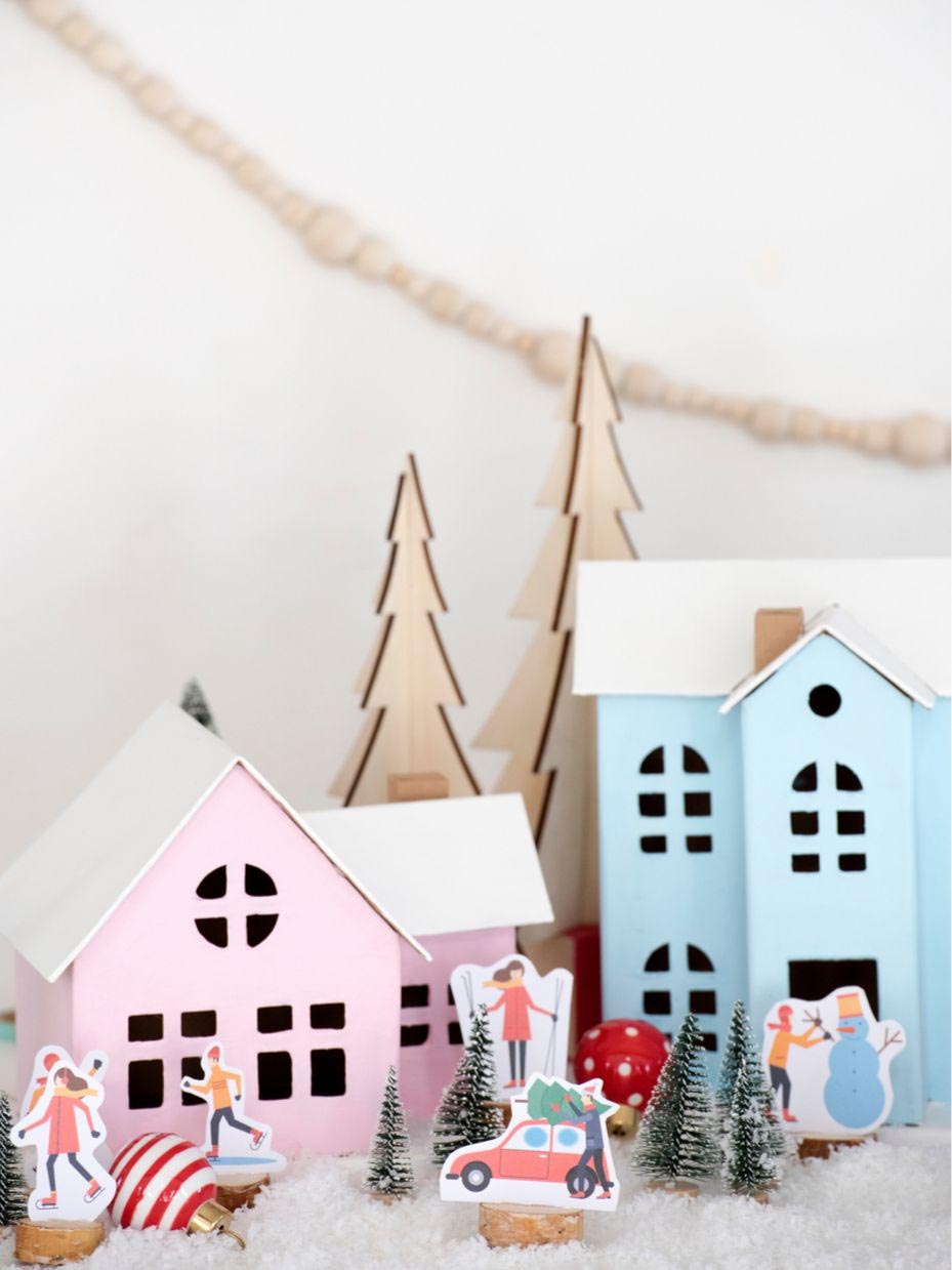 DIY Christmas Village & Free Printables