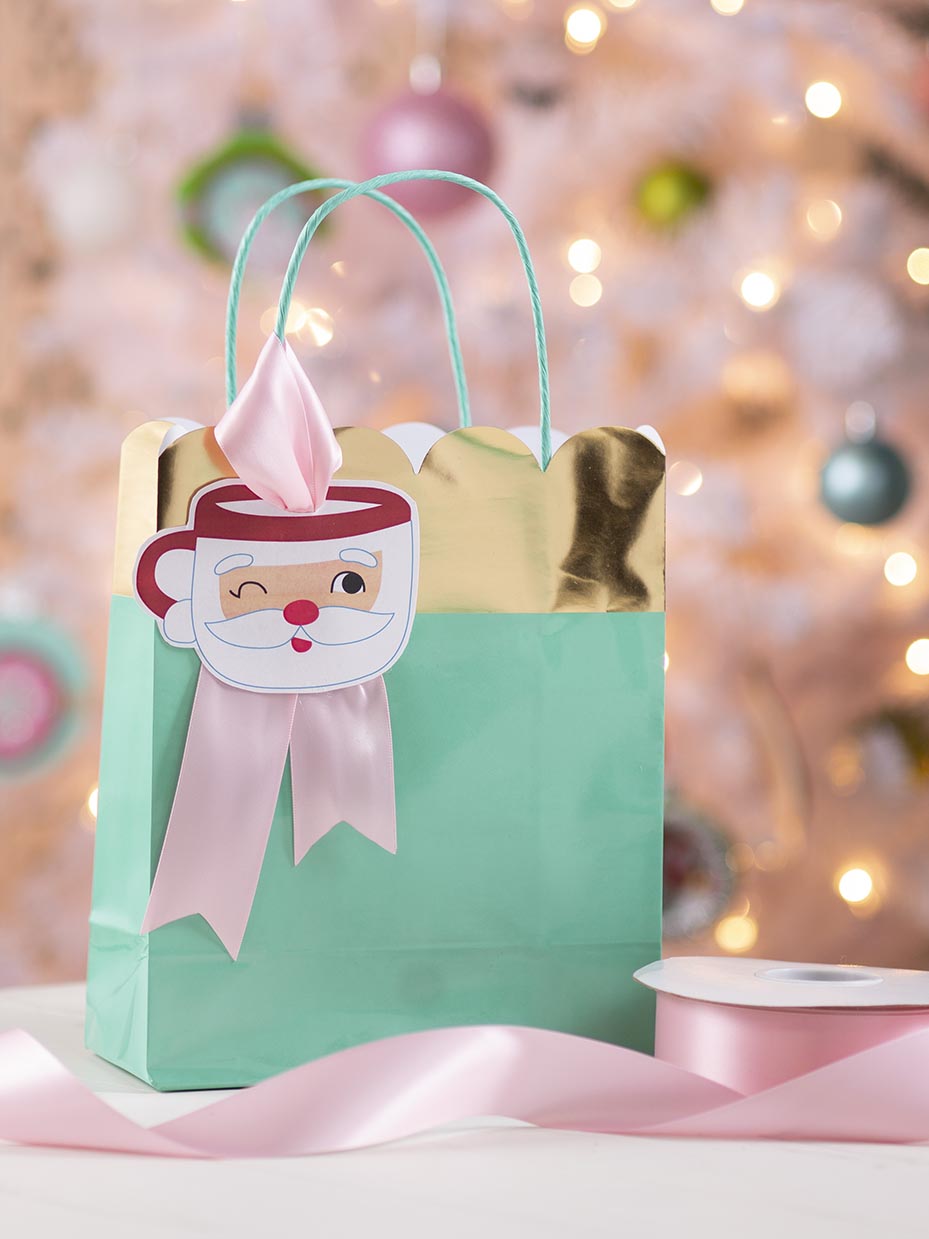 Gift Bag Santa Mug Tag Printable