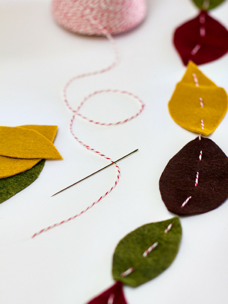 Simple Felt Leaves Garland