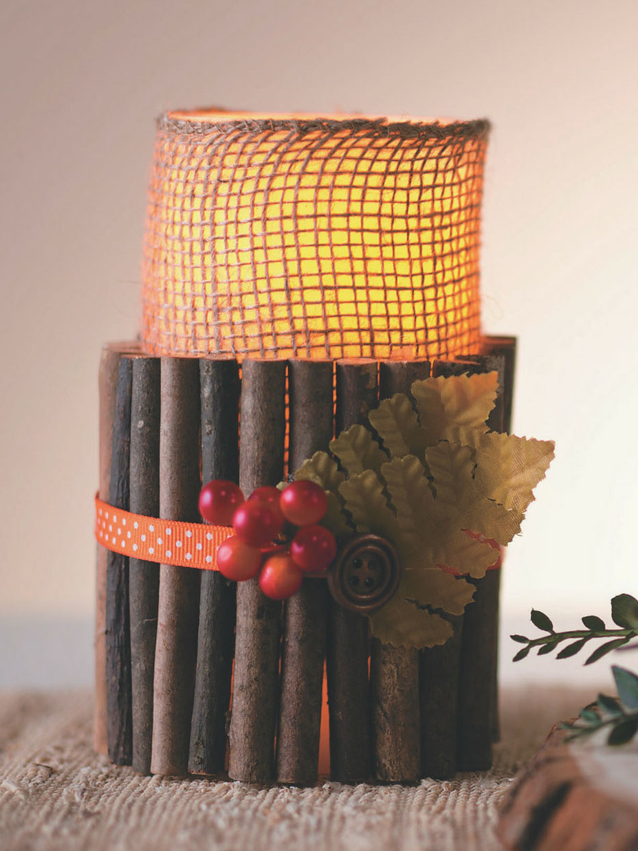DIY Wooden Stick Fall Candle