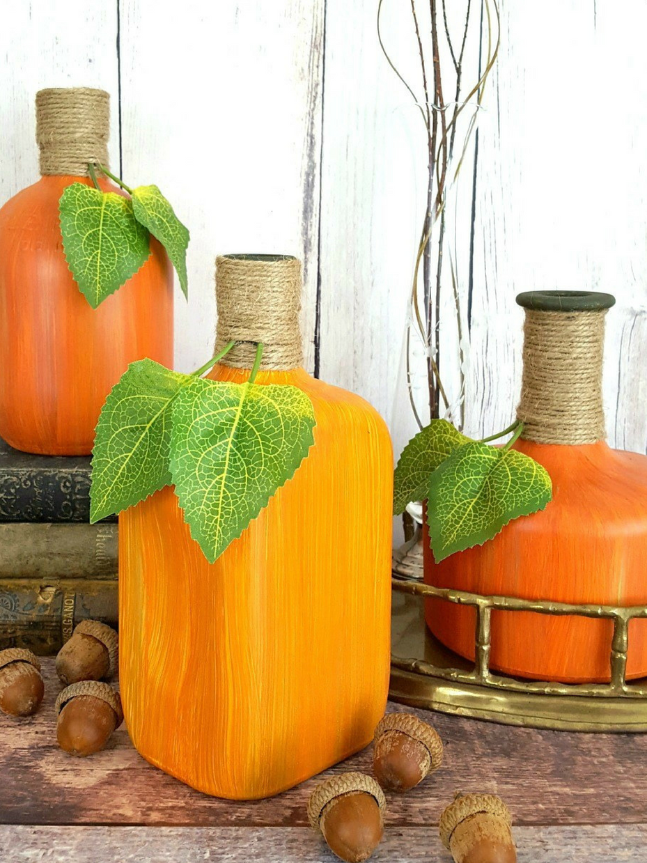 Bourbon Bottle Pumpkins and Gourds