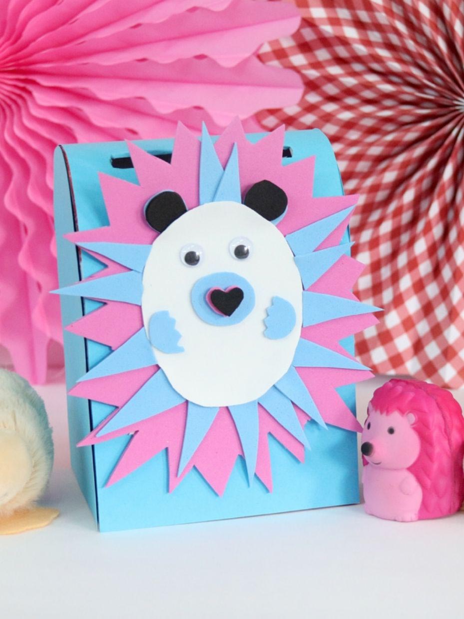 DIY Hedgehog Valentine Card Box