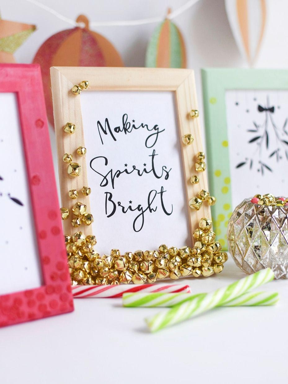 DIY Holiday Jingle Bell Frames