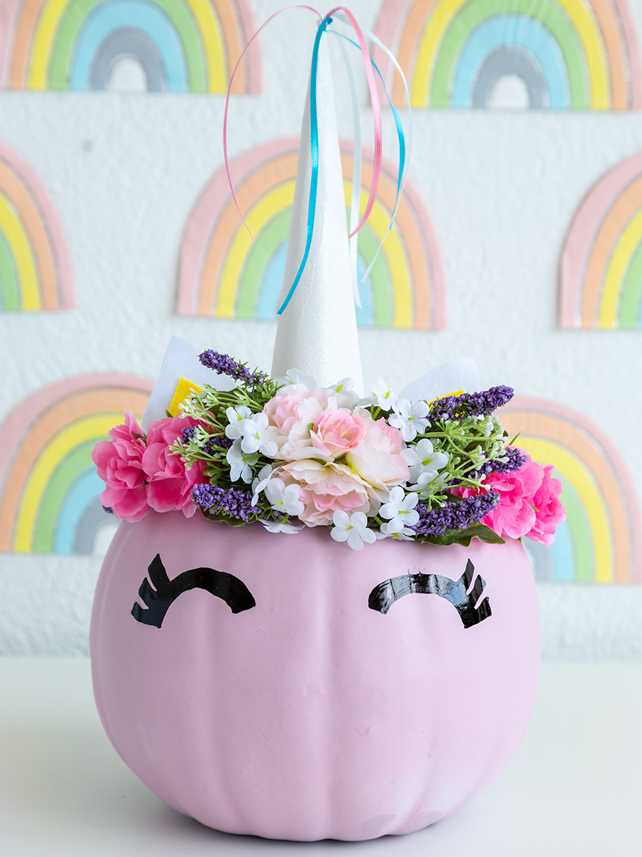 Pink Unicorn Pumpkin Craft
