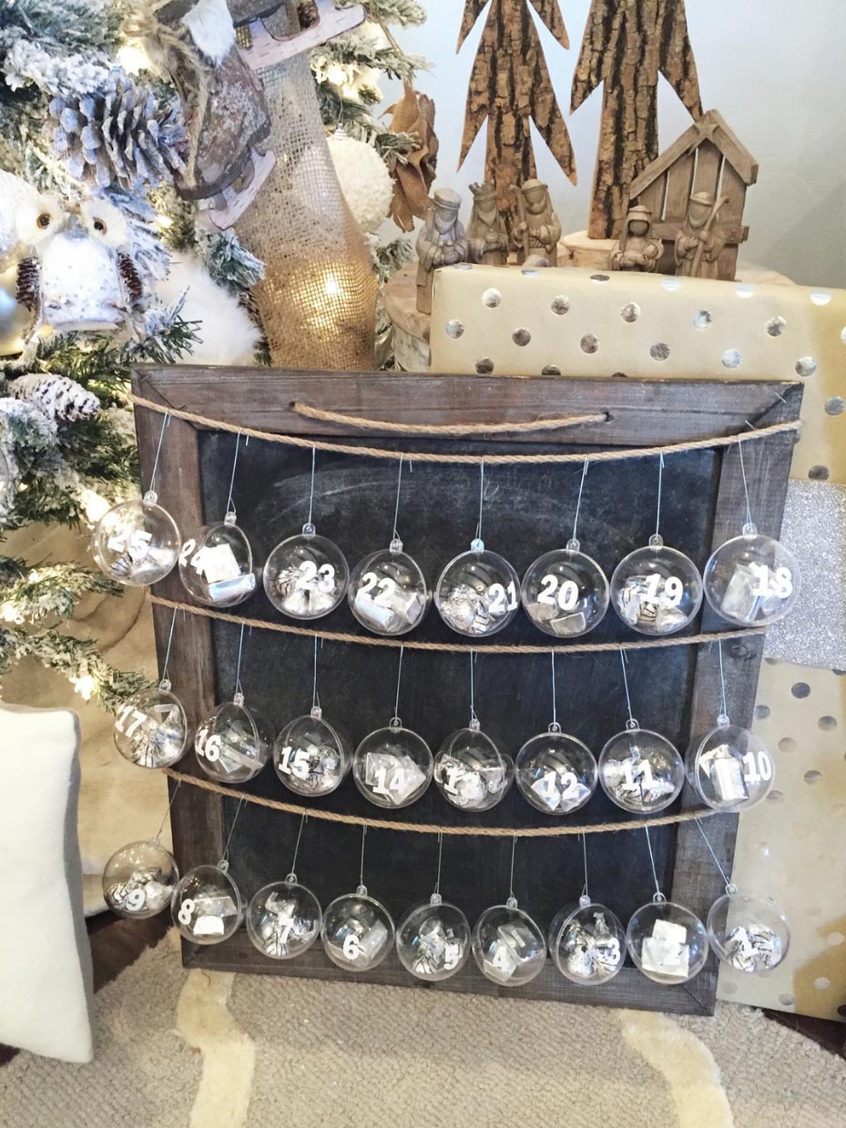 DIY Ornament Rustic Advent Calendar