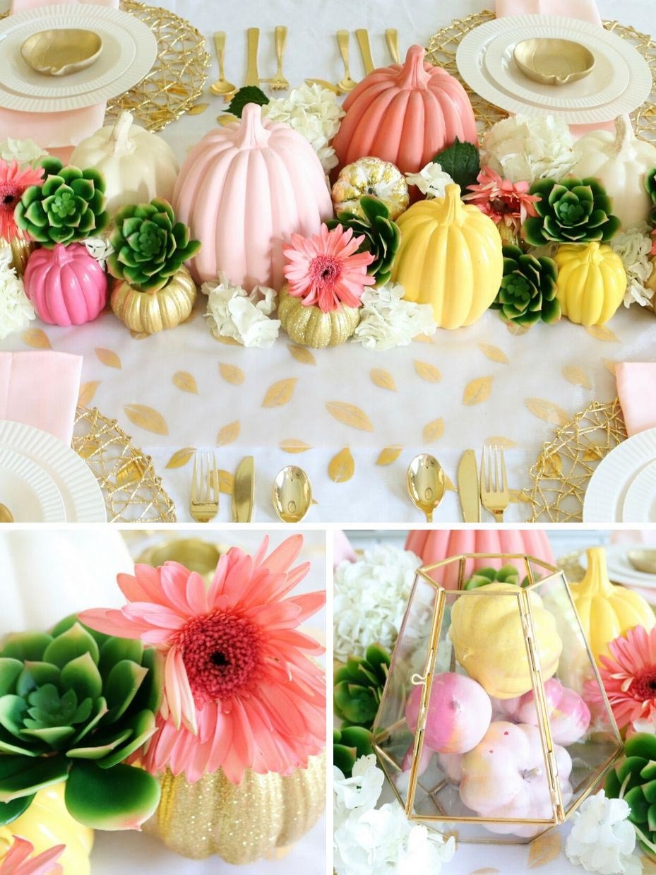 DIY Pastel Pumpkin Centerpiece