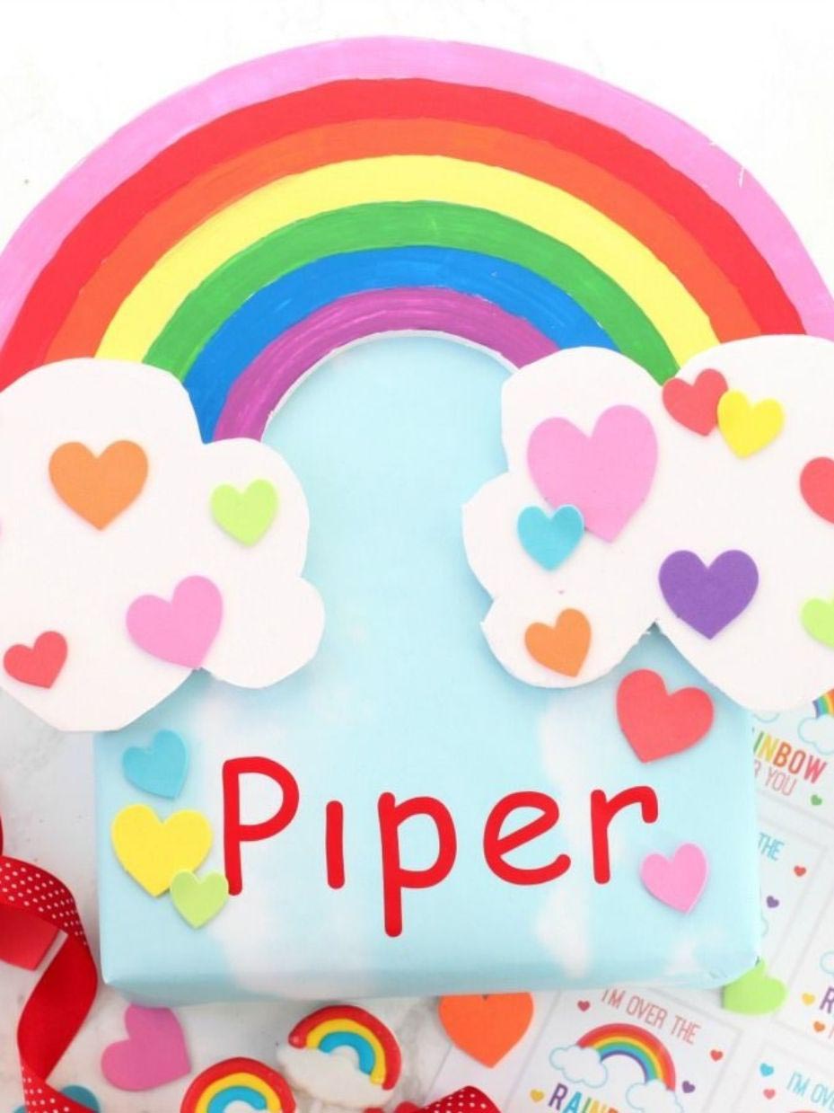 DIY Rainbow Valentine Card Box