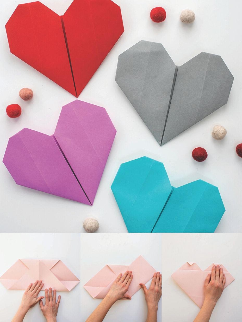 Paper Heart  Hearts paper crafts, Paper hearts origami, Paper folding  crafts