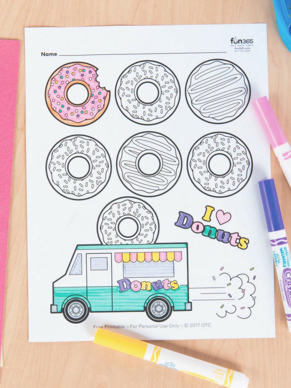 Donut Coloring Page