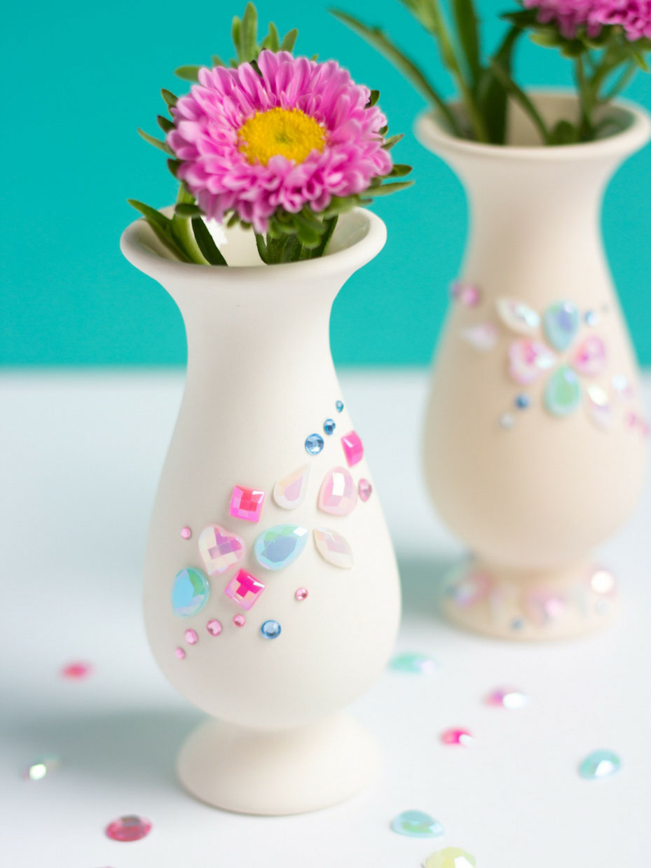 Rhinestone Decorated Flower Vases
