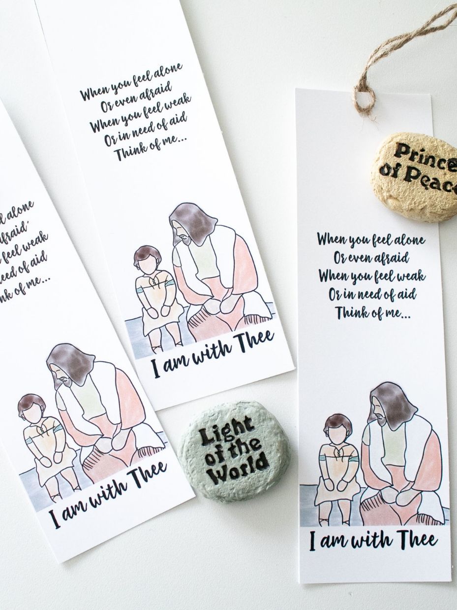 "I am with Thee" Bookmark & Jesus Stone Gift