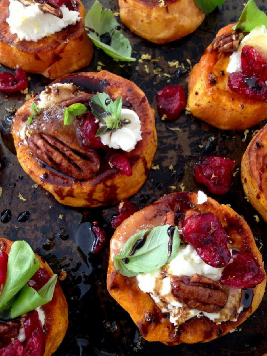Sweet Potato Rounds with Goat Cheese