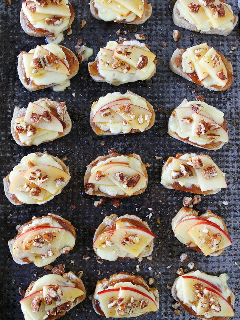 Brie, Apple and Honey Crostini