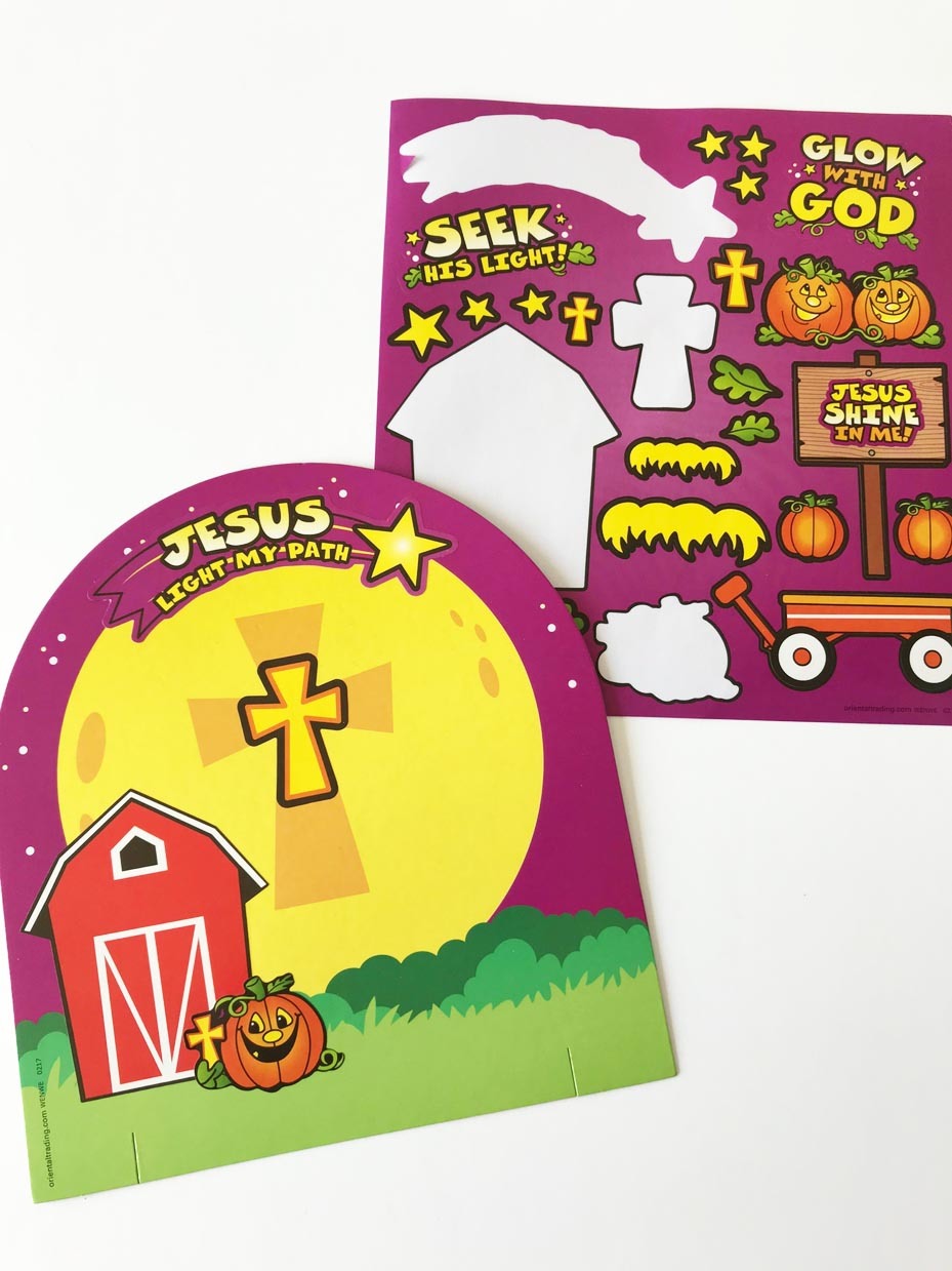 3D Christian Pumpkin Sticker Scenes