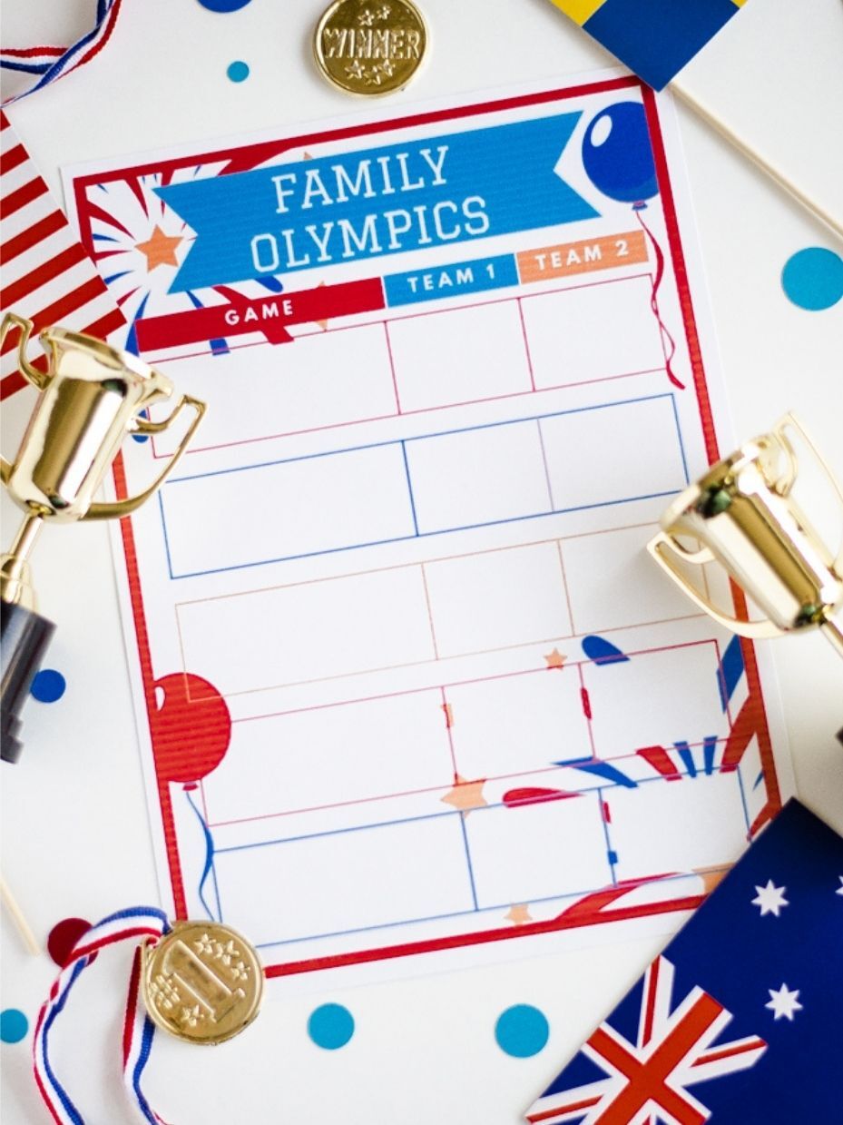 Family Olympics Score Sheet