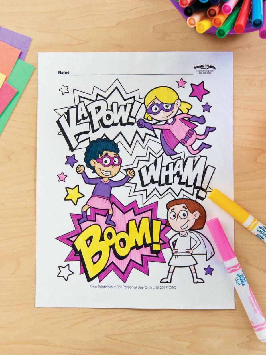 Girl Superhero Coloring Page