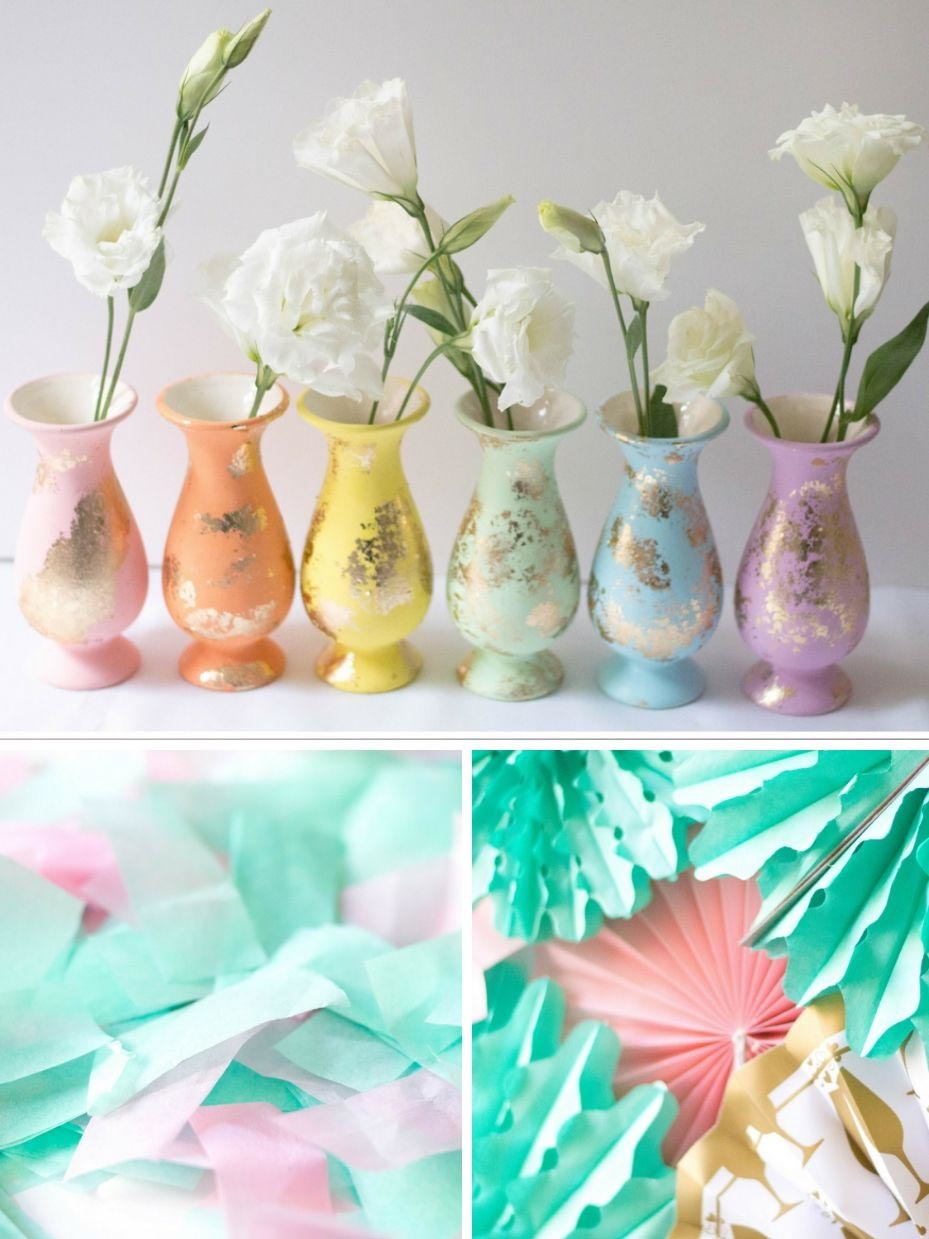 Gold, Green and Pink Wedding Color Palette