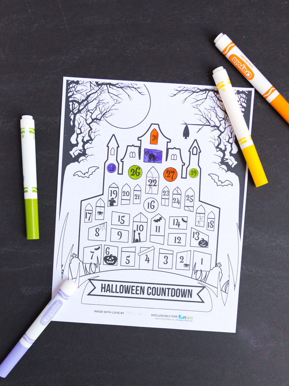Haunted House Halloween Countdown Printable
