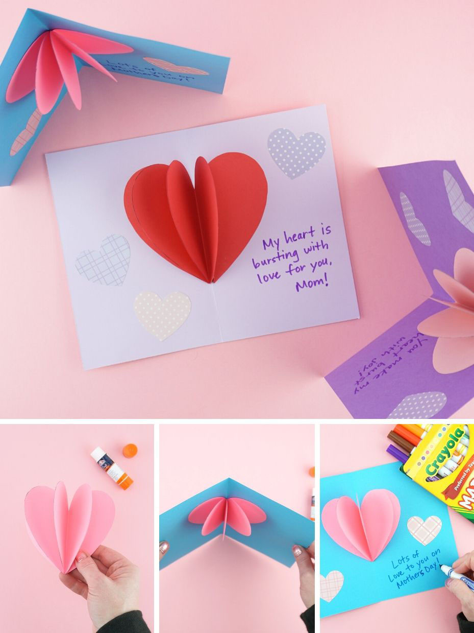 6 Easy Ways to make a Heart Valentine Card for Kids | Fun365