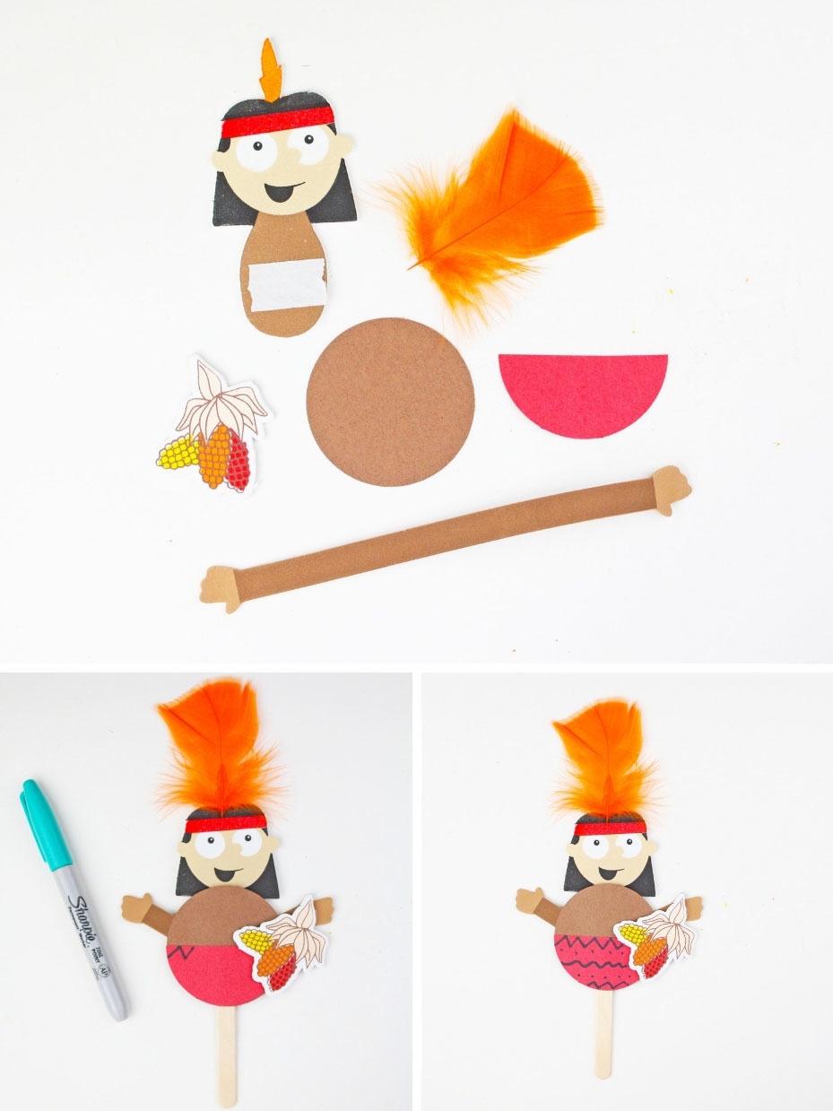 Indian Popsicle Stick Puppet