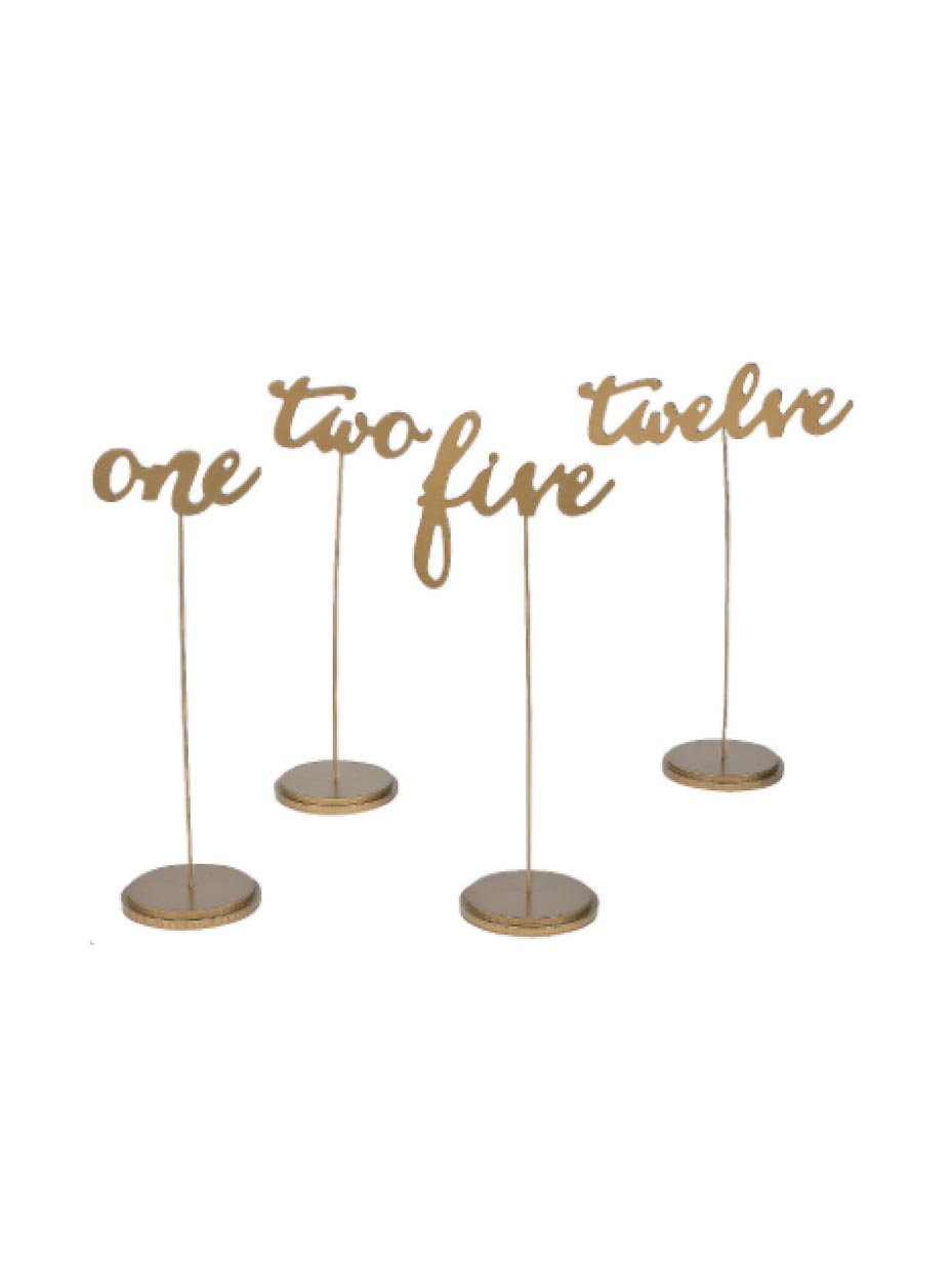 Gold Calligraphy Table Numbers