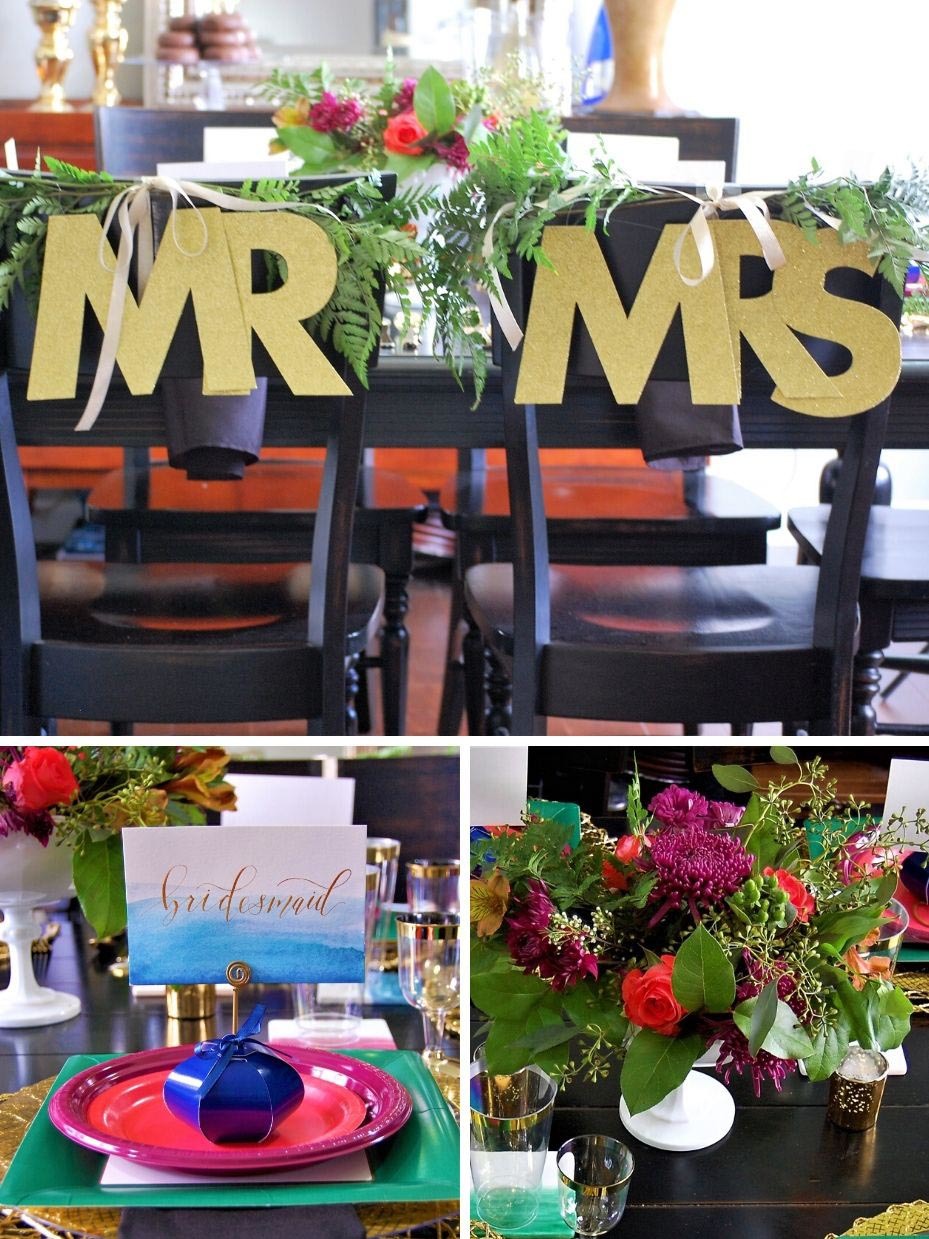 Jewel Tone Wedding Tablescape