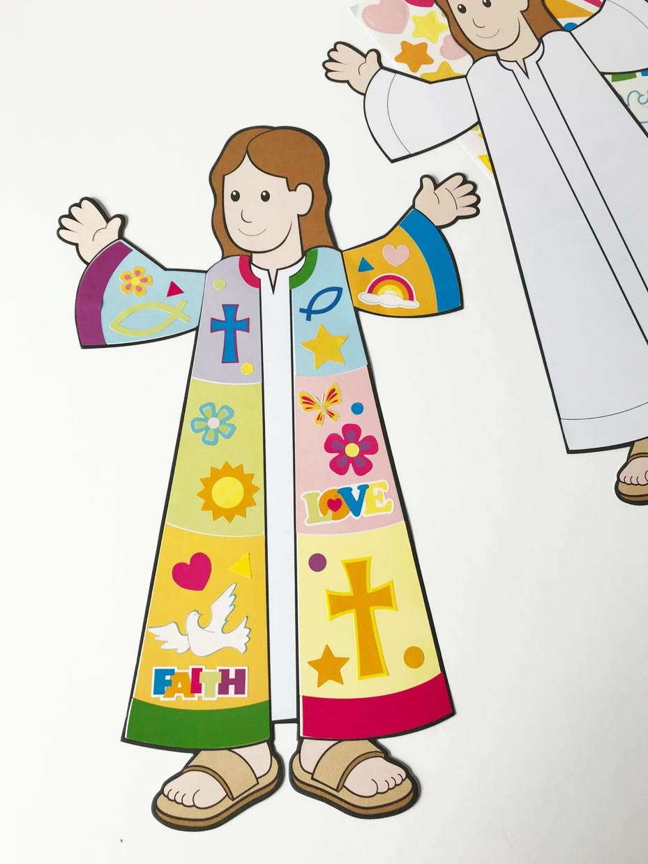 Joseph and His Colored Coat DIY Sticker Scene