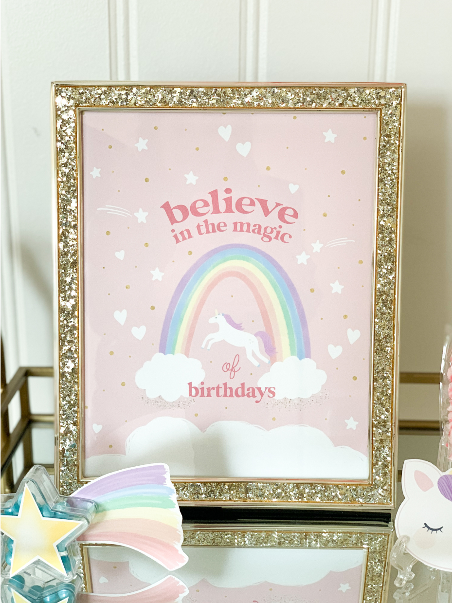 "Believe in the Magic of Birthdays" Sign