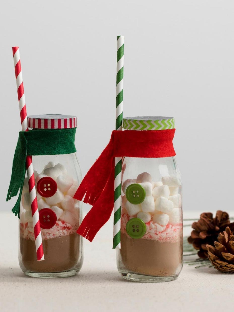 Milk Jar Snowman Hot Cocoa Gift Packaging