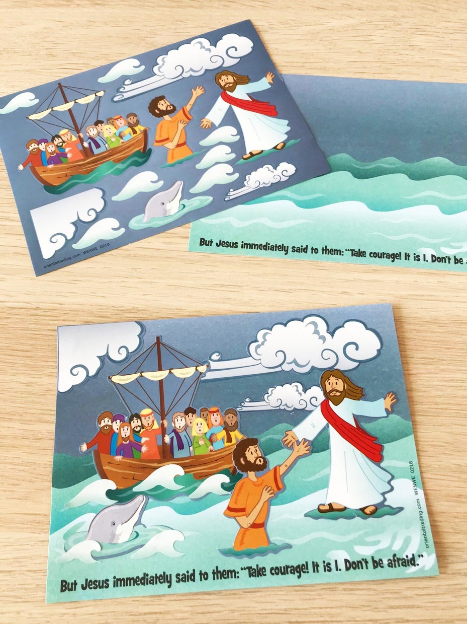 Jesus & Peter Walk on Water Mini Sticker Scenes